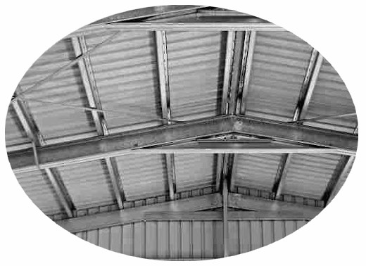 image icon of steel building with 360 degree bracing adding additional strength to the structure